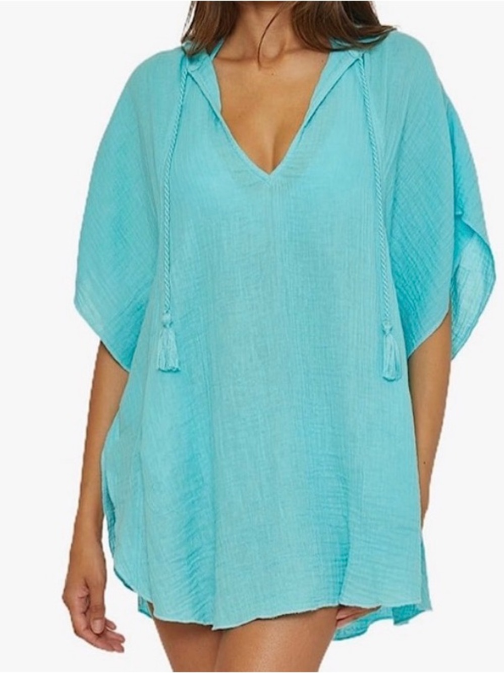 Trina Turk Women's Serene Poncho, V-Neck, Beach Cover | size: L/XL